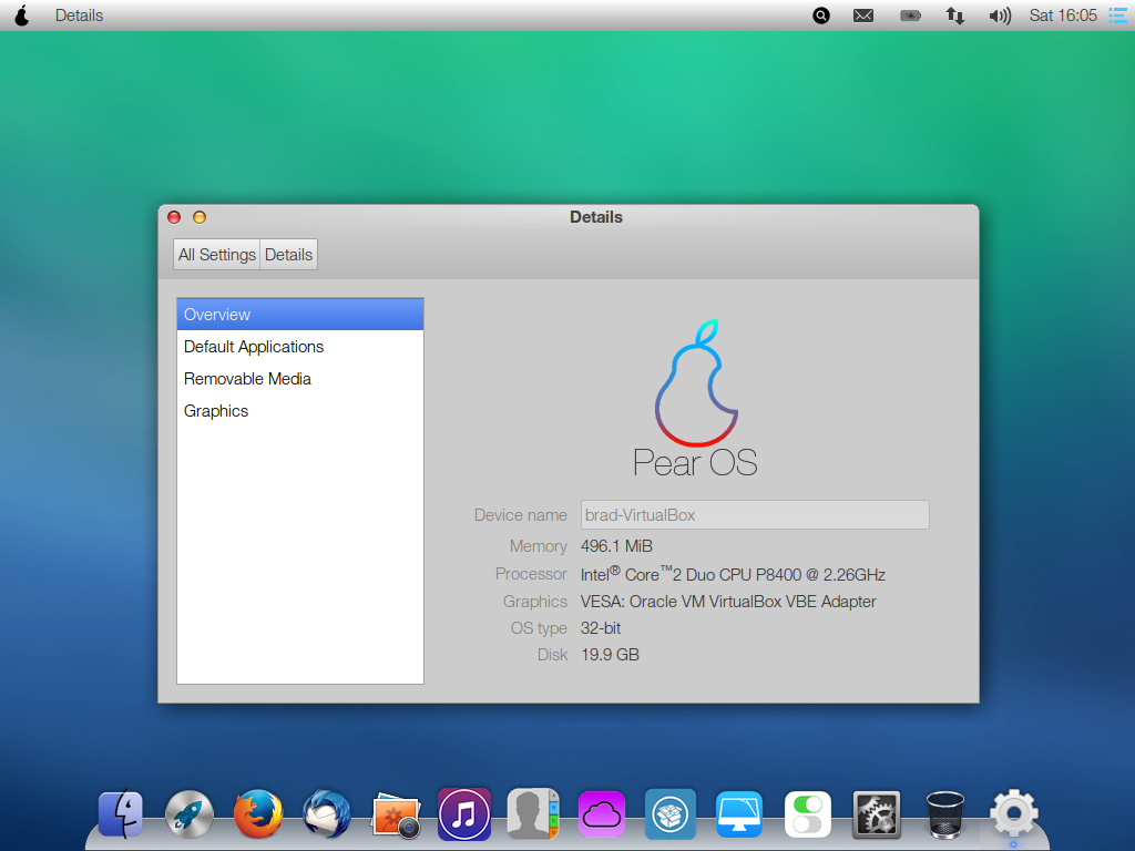 Pear OS 8 About