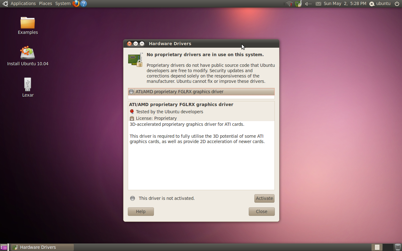 Ubuntu 10.04 Restricted Drivers