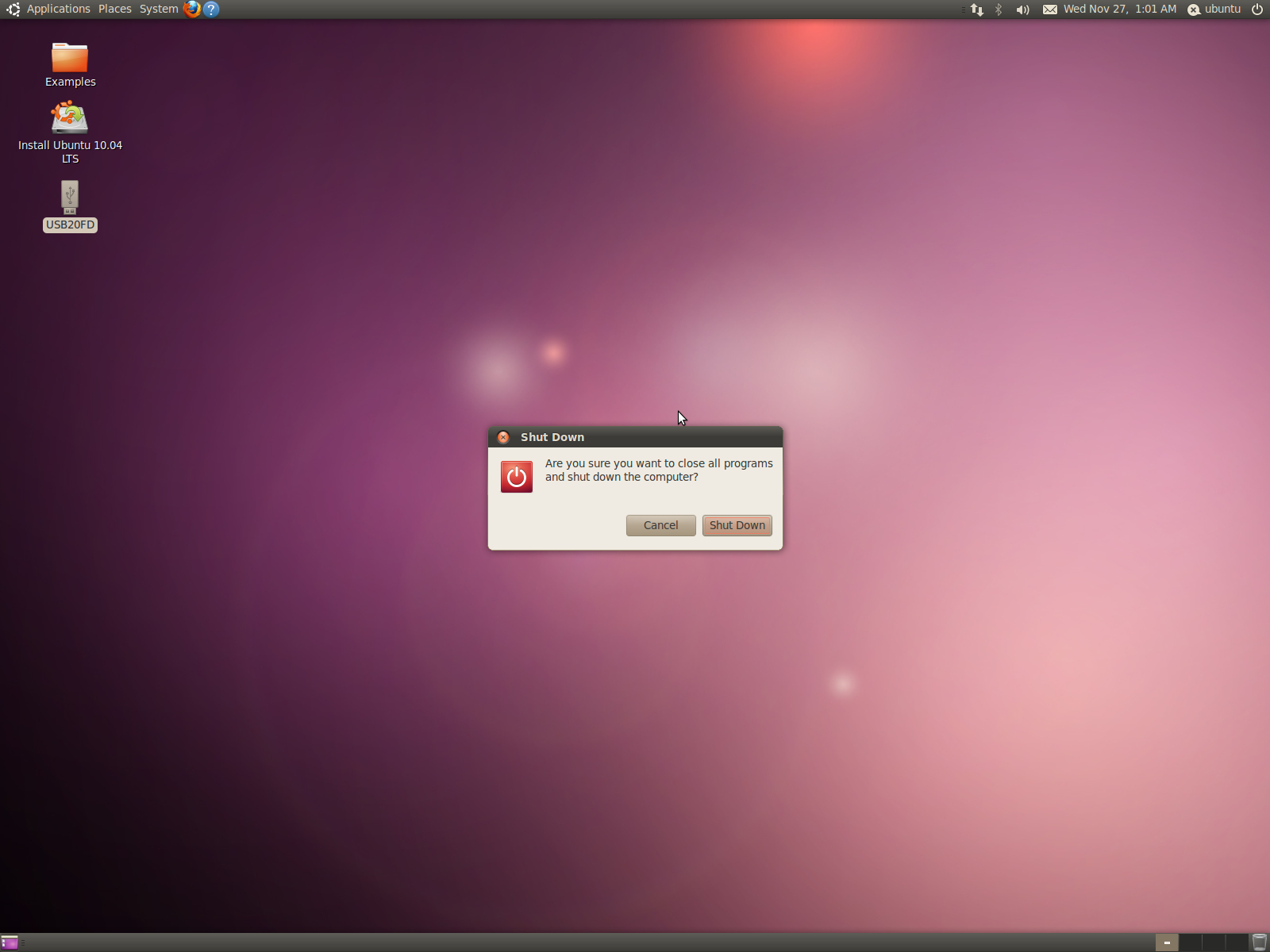Ubuntu 10.04 Shutdown