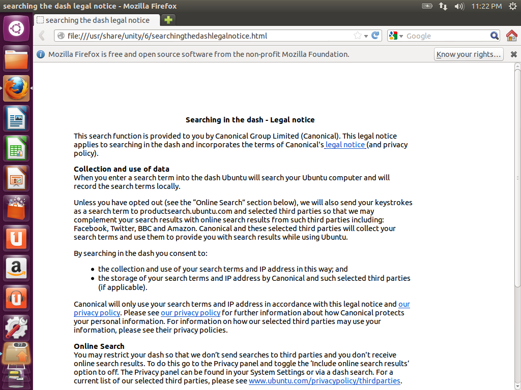 Ubuntu 12.10 Legal Notice