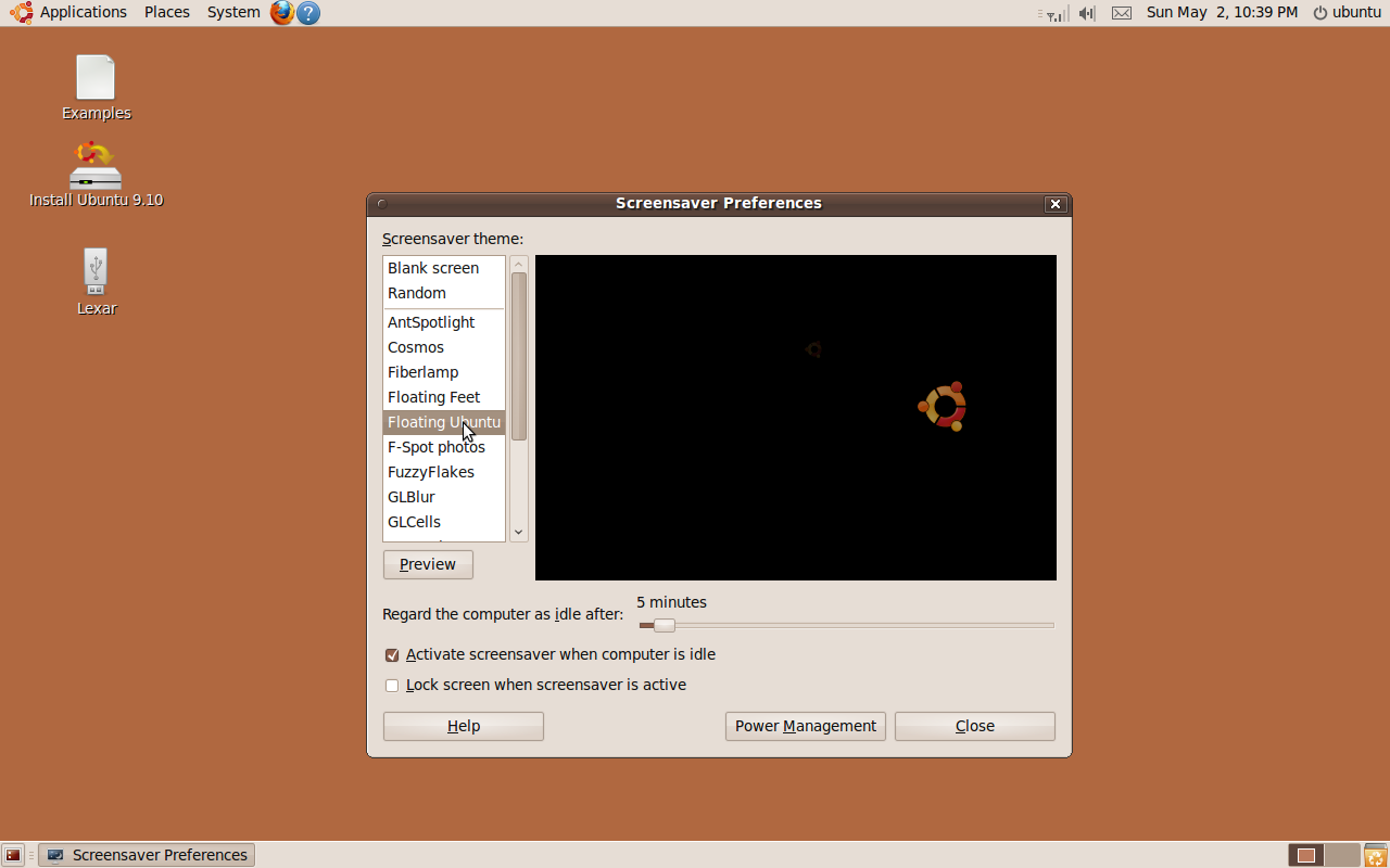 Ubuntu 9.10 Screensavers