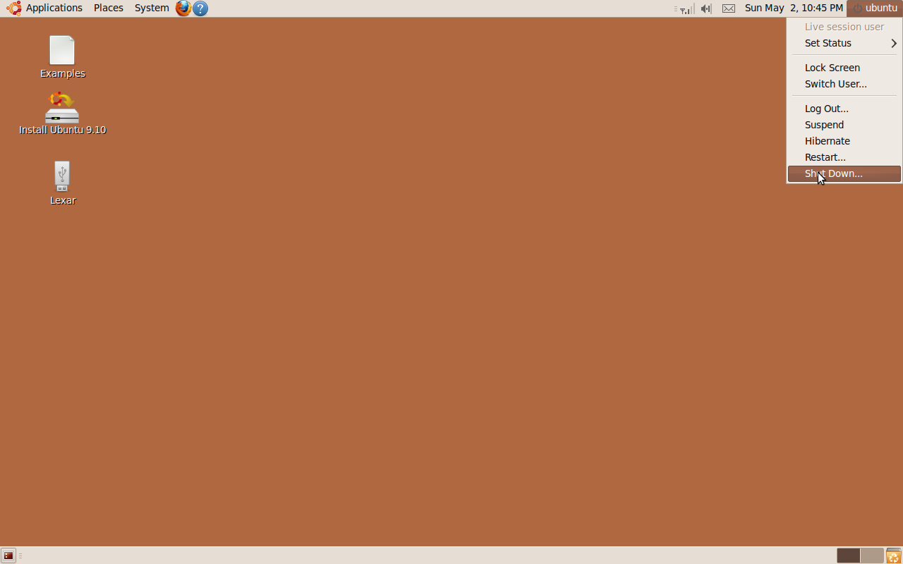 Ubuntu 9.10 Shutdown
