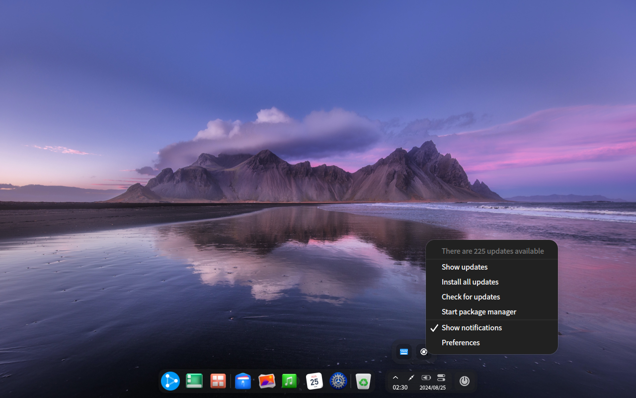 Ubuntu DDE 23.04 Notification area