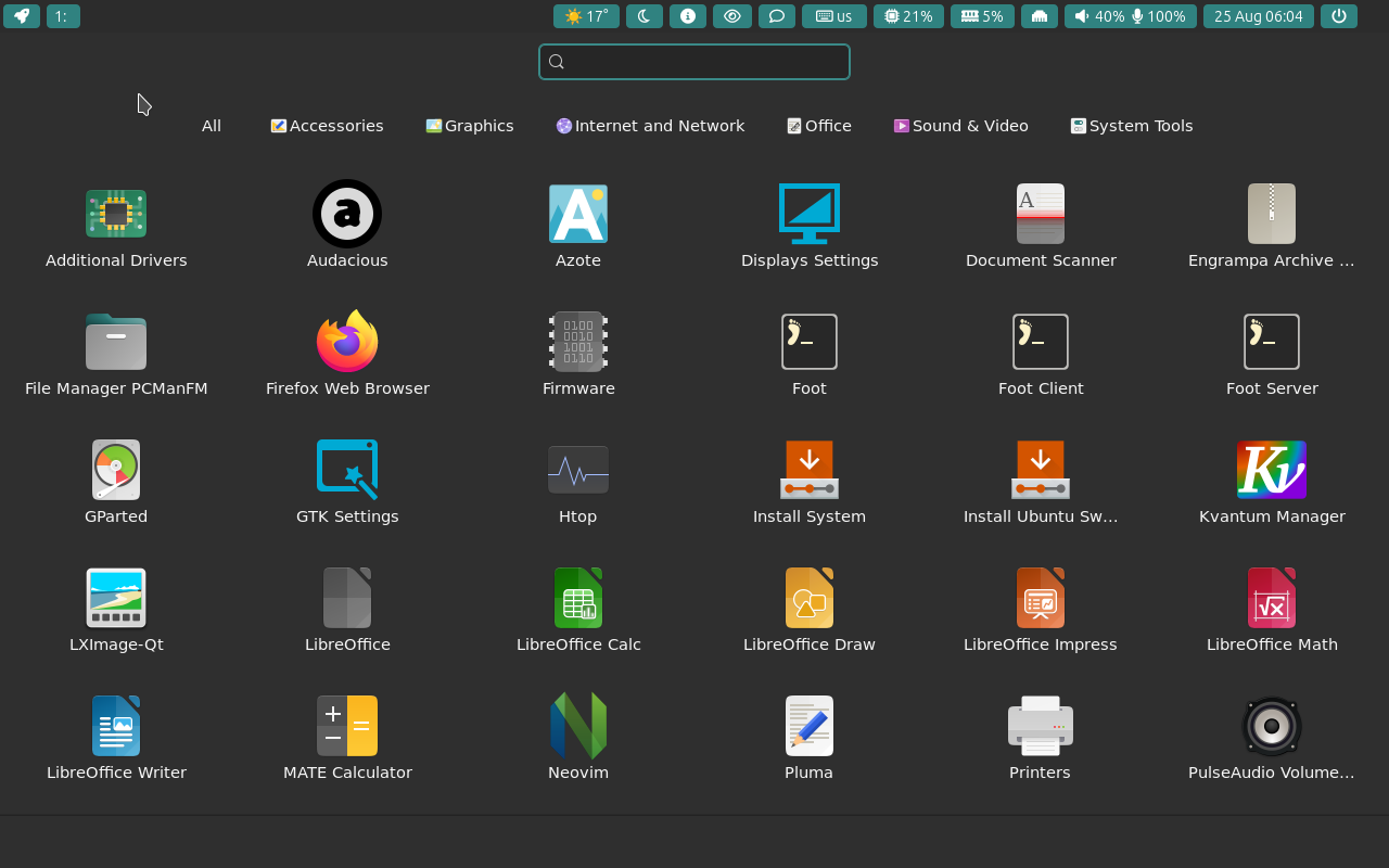 Ubuntu Sway Applications list