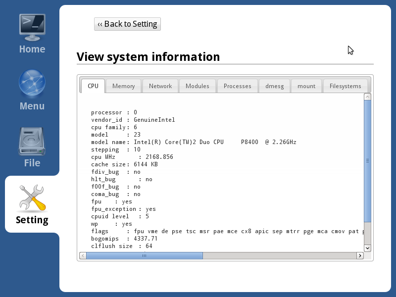 xPUD System Information
