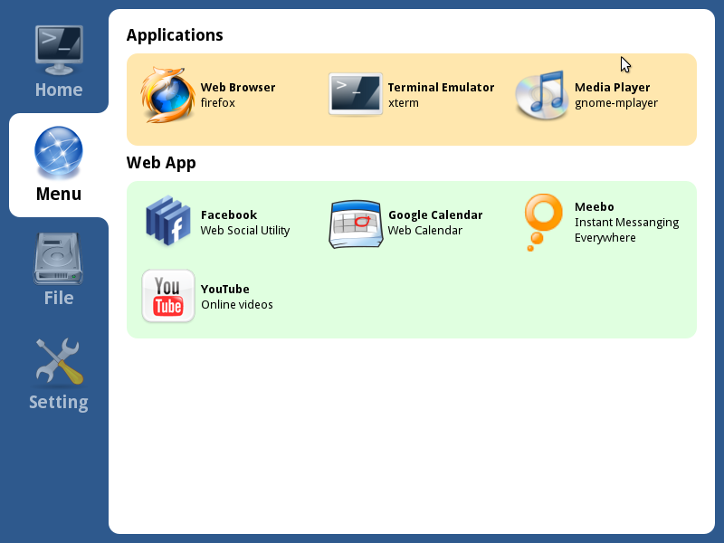 xPUD Menu