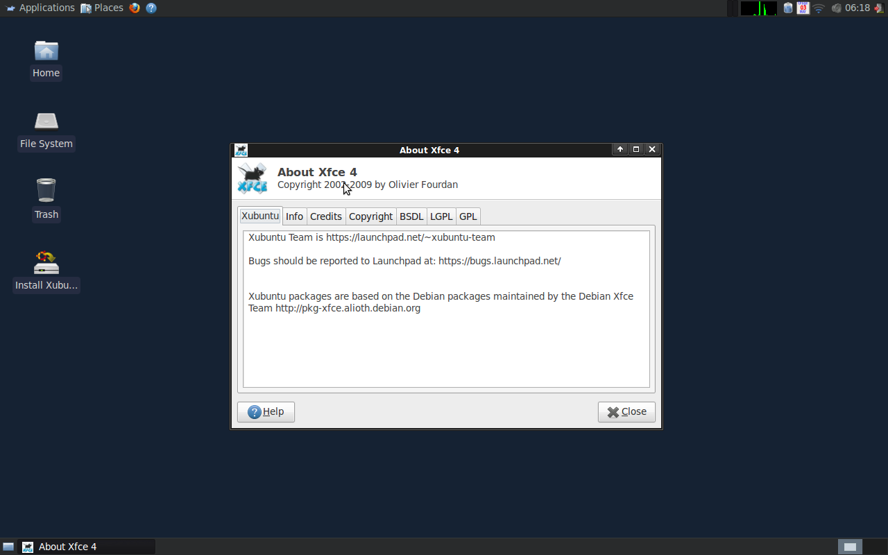 Xubuntu 10.04 About