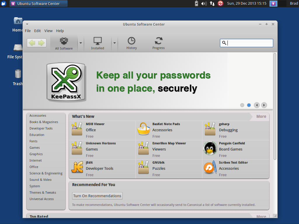 Xubuntu 13.04 Software Center
