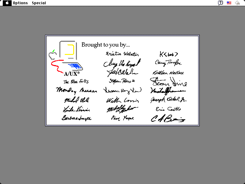 A/UX 3.1 Signatures