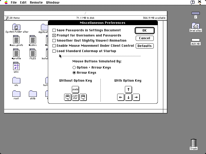 A/UX 3.1 MacX Preferences