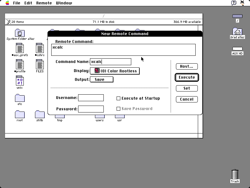 A/UX 3.1 Remote X application