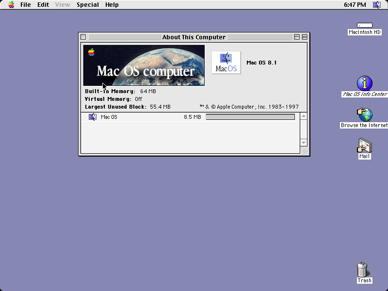 Mac OS 8 About