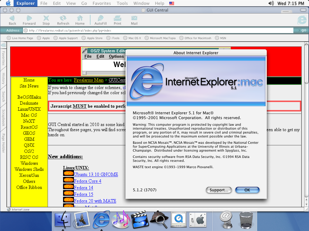 Mac OS 10.1 Internet Exploder