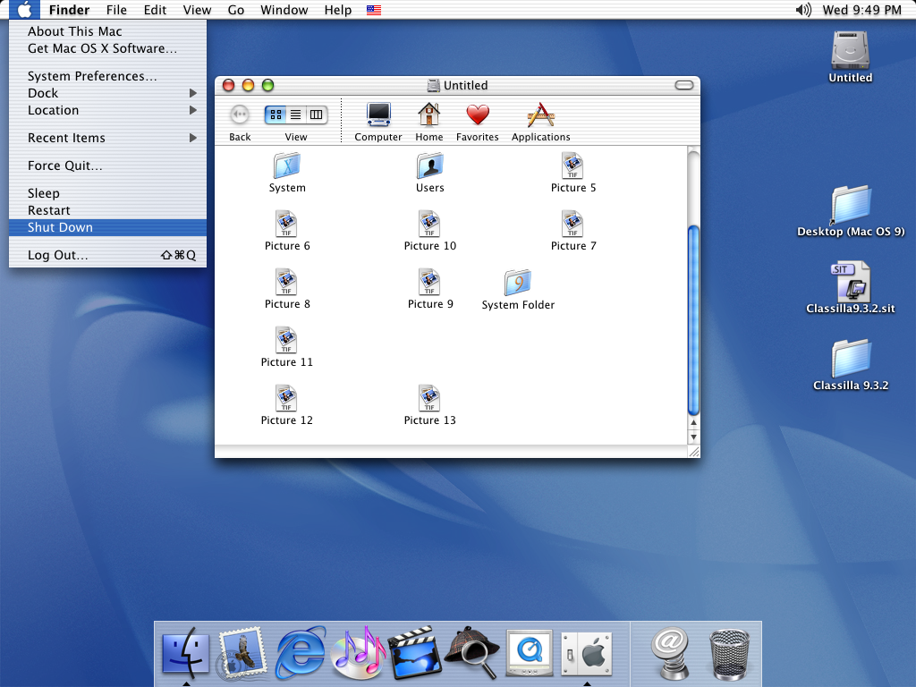 Mac OS 10.1 Shutdown