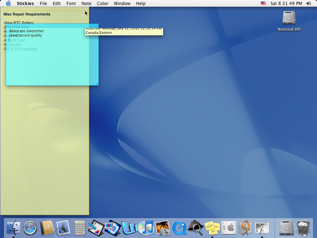 10.3 Stickies