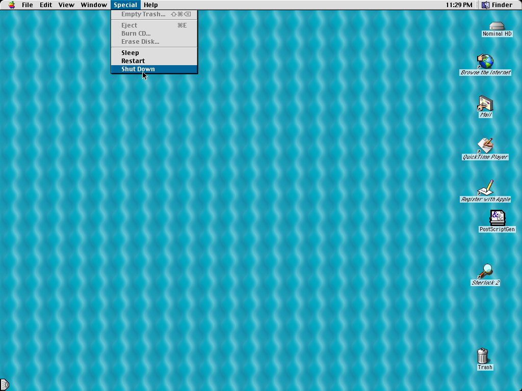Mac OS 9.2.2 Shutdown