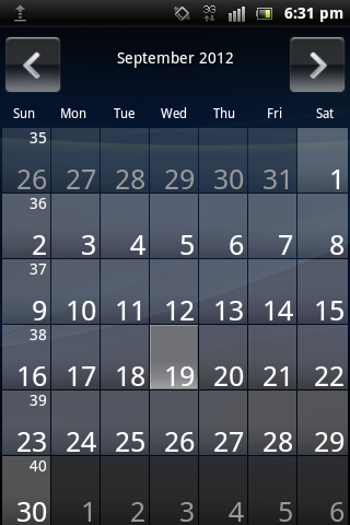 Android 2.3 Calendar
