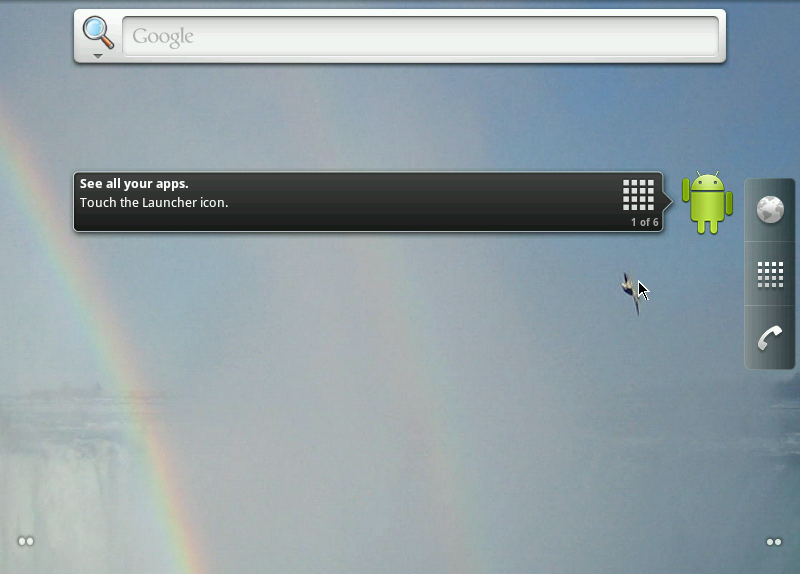 Android x86 Main screen