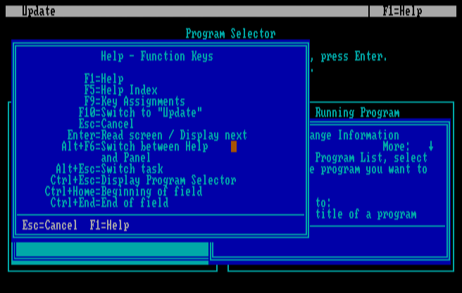OS/2 1.0 Function keys