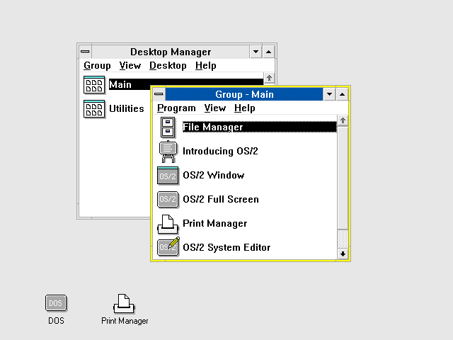 OS/2 1.2 Desktop
