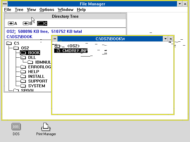OS/2 1.3 File Manager