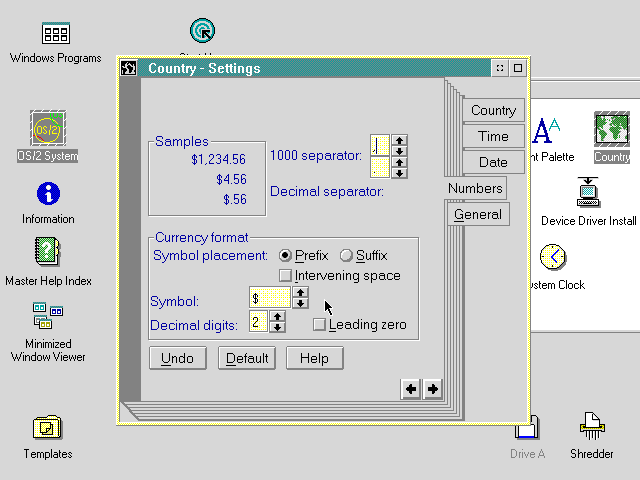 OS/2 2.0 Formatting Preferences