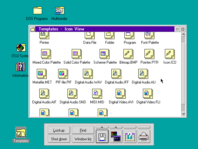 OS/2 Warp 3 Templates