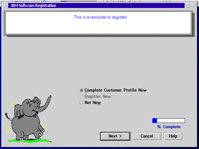 OS/2 Warp 4 Registration