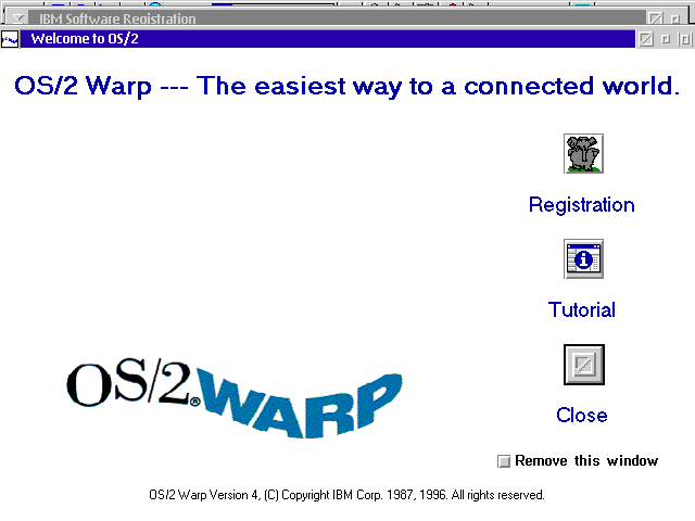 OS/2 Warp 4 Welcome