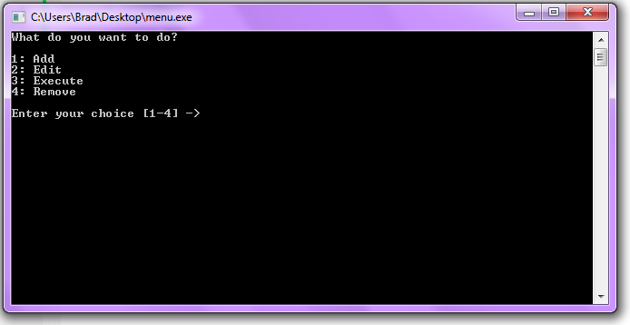Command-line Menu