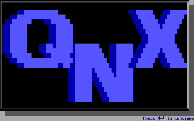 QNX 1989 Demo Splash