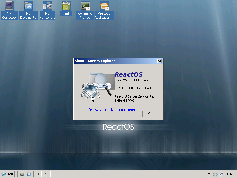 ReactOS 0.3.11 About