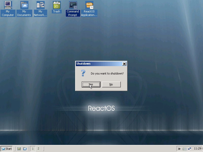ReactOS 0.3.11 Shutdown