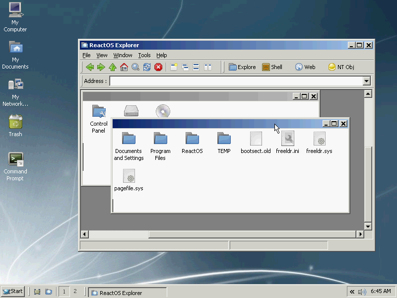 ReactOS 0.3.14 MDI Explorer