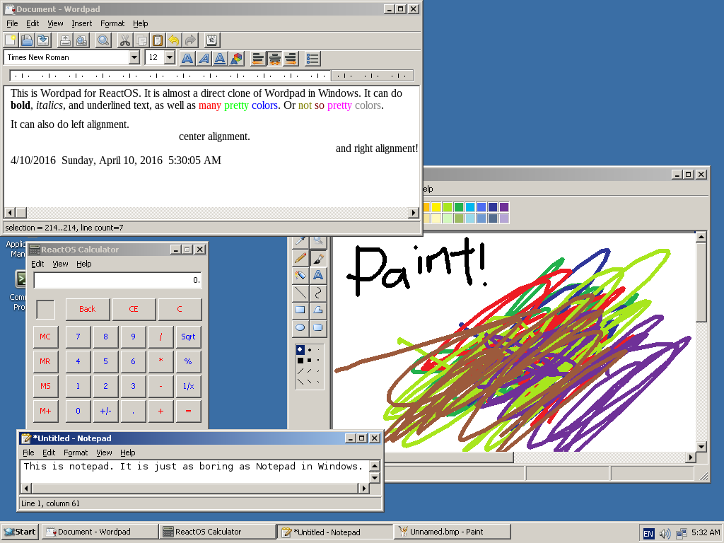 ReactOS 0.4 Applications