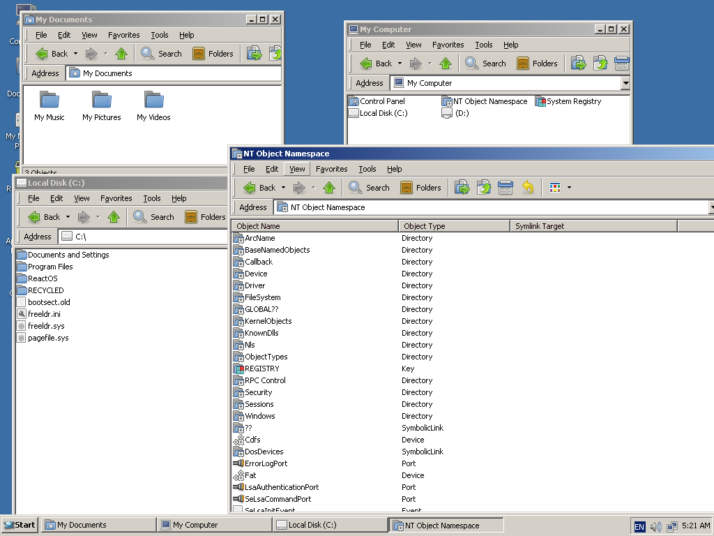ReactOS 0.4 Explorer