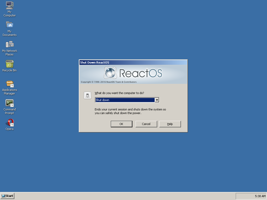 ReactOS 0.4 Shutdown