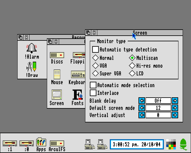 RISC OS 3.11 Configure