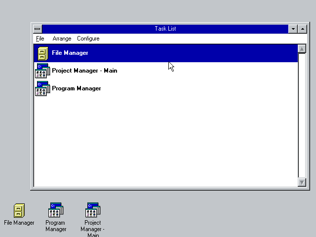 Windows Chicago Task List
