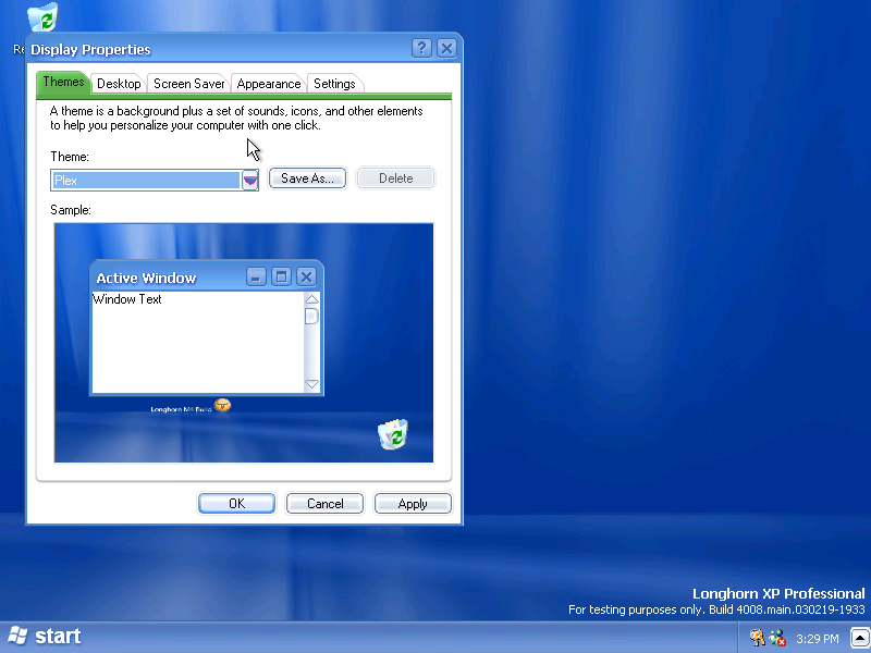 Longhorn 4008 Display Properties
