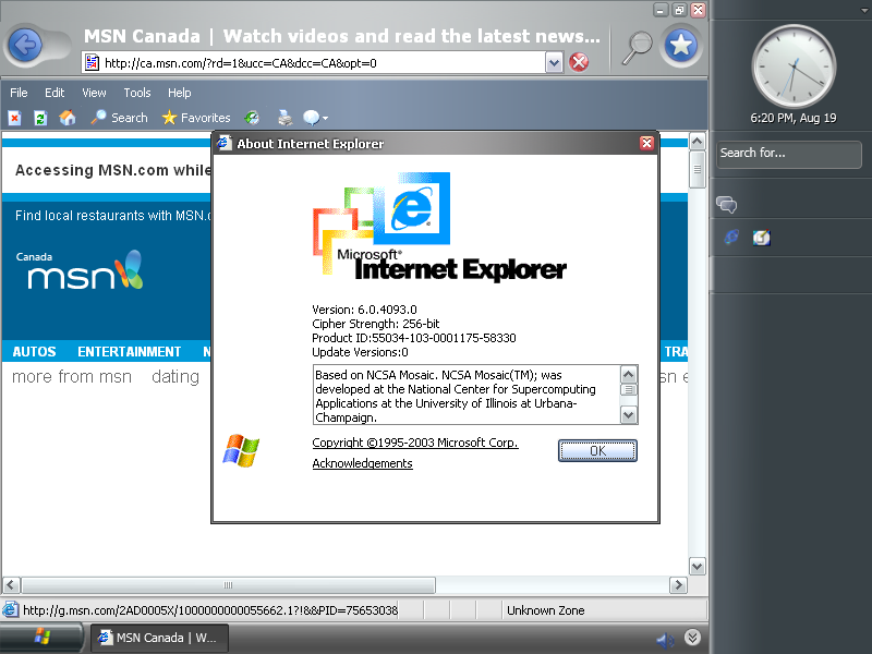 Longhorn 4093 Internet Explorer