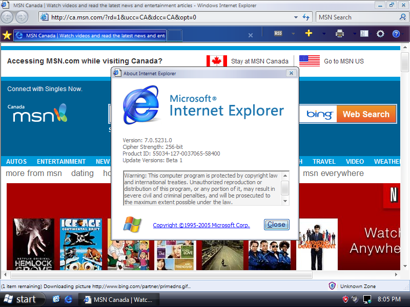 Longhorn 5231 Internet Explorer