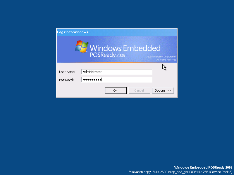 Windows POS 2009 Login