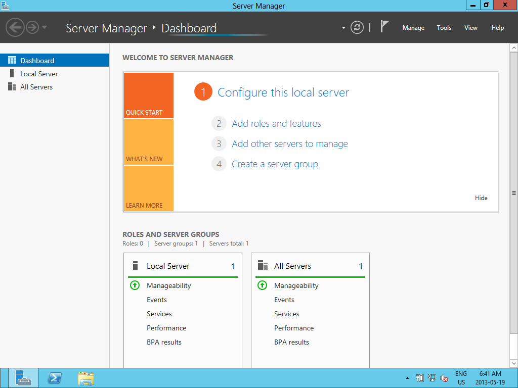 Windows Server 2012 Server Manager