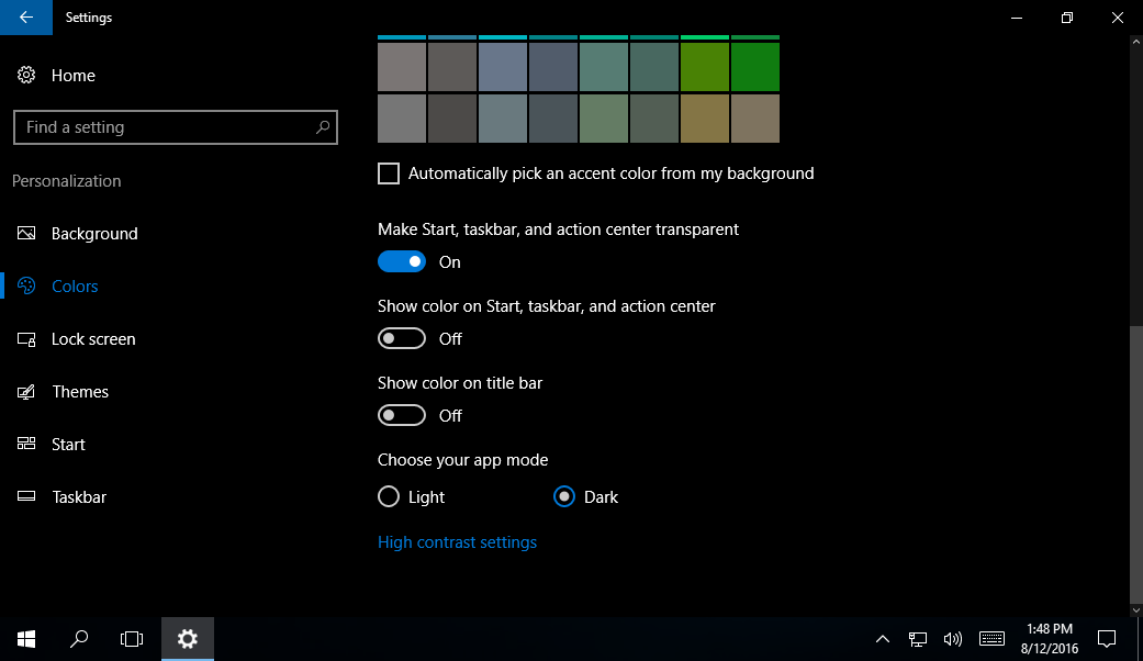 Windows 10.1 Dark theme