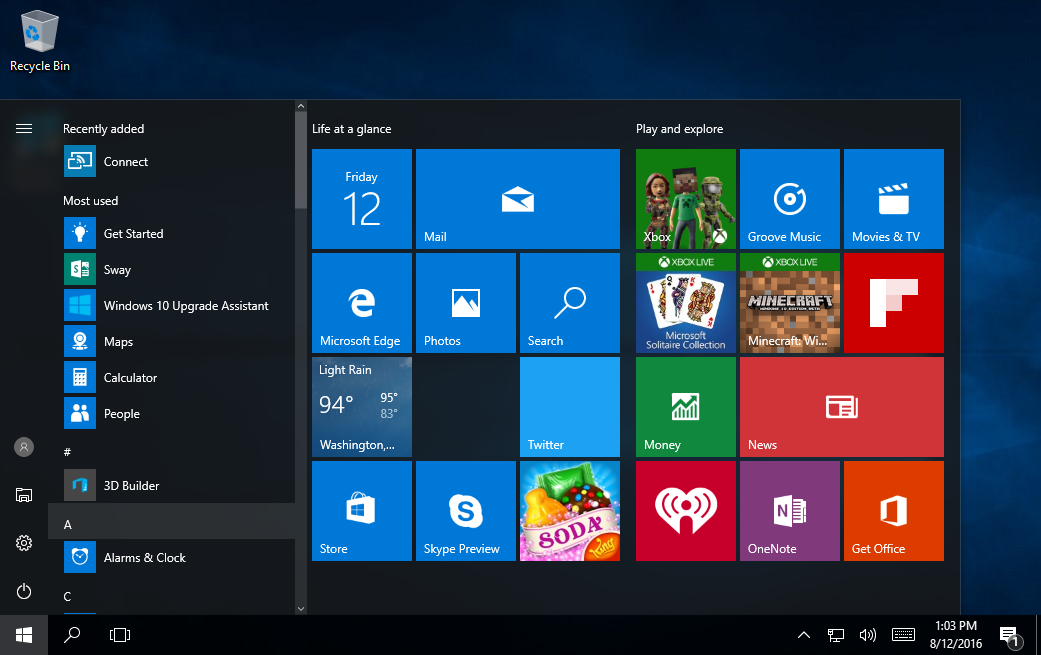 Windows 10.1 Start Menu