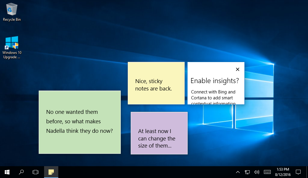 Windows 10.1 Sticky Notes