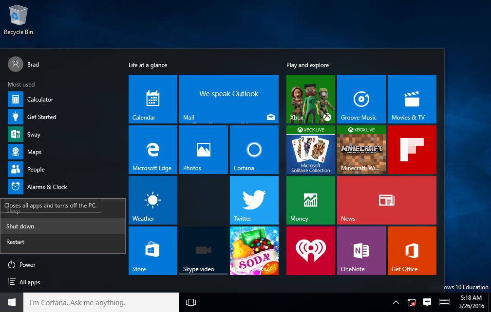 Windows 10 Shutdown