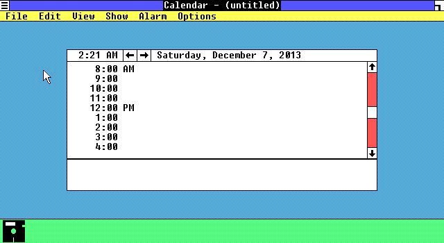 Windows 1.01 Calendar