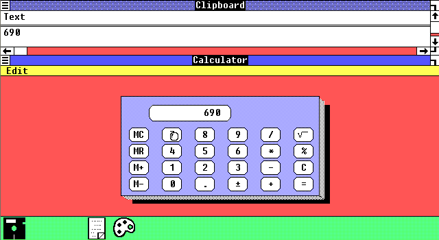 Windows 1.01 Clipboard